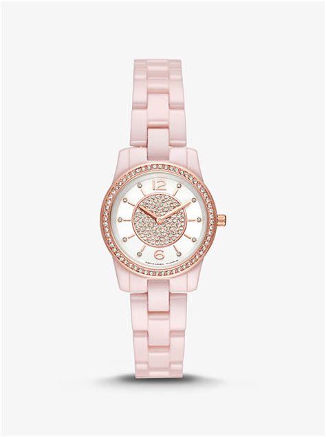 michael kors petite runway pavé ceramic watch|Petite Runway Pavé Ceramic Watch .